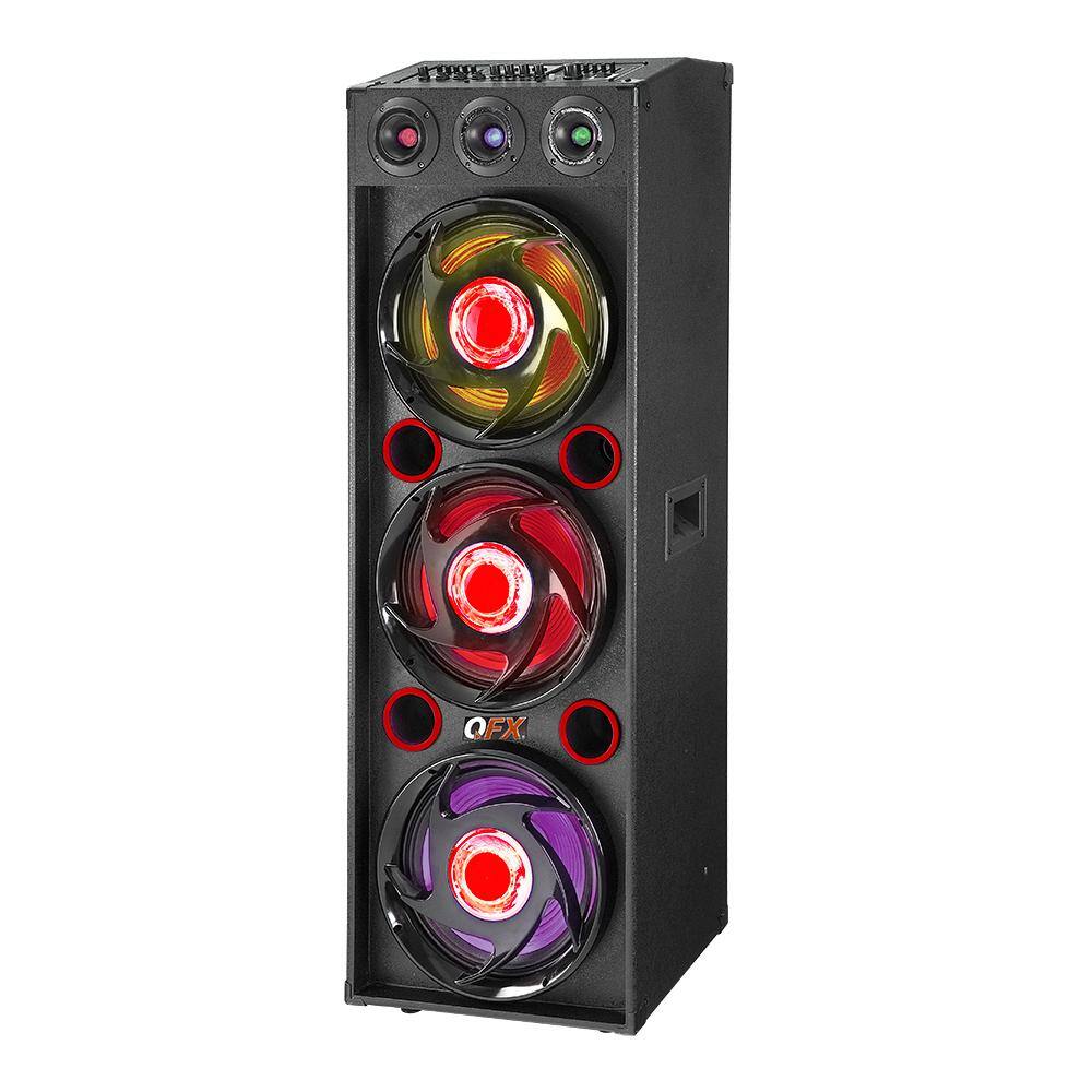 QFX Red Speaker with BuiltIn Amplifier SBX412300BTRE The Home Depot