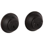 Prestige Venetian Bronze Double Cylinder Round Deadbolt with Microban Antimicrobial Technology
