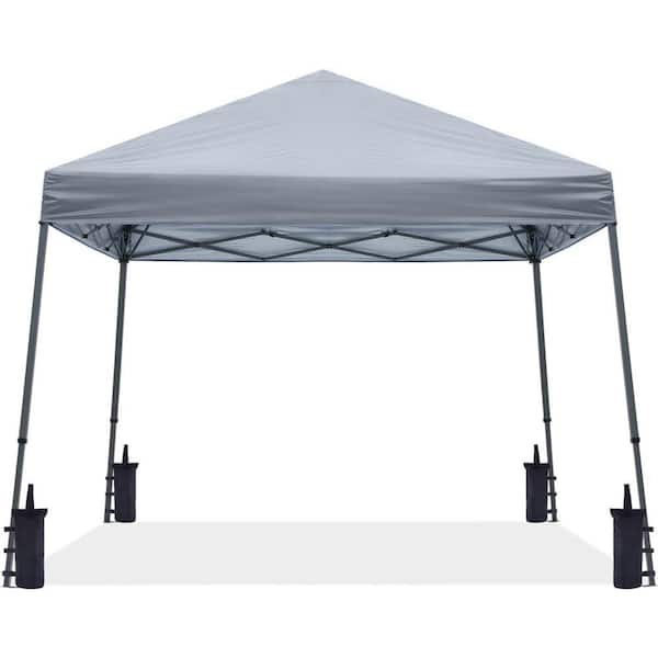 10 ft. x 10 ft. Gray Slant Leg Pop-Up Canopy Tent