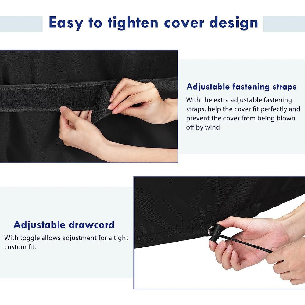 Black Waterproof Polyester Patio Chair Covers, 33.5" x 31.5" x 36" (2-Pack)
