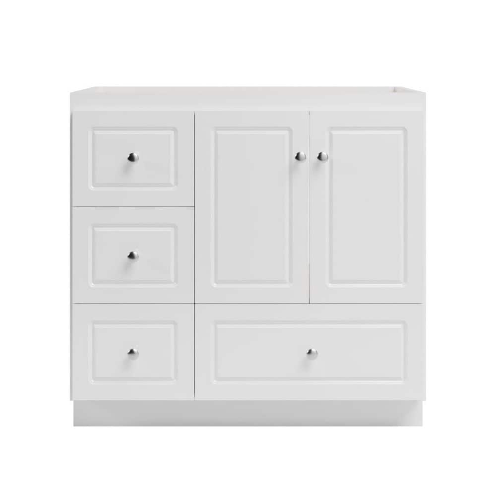 Ultraline 36 in. W x 21 in. D x 34.5 in. H Bath Vanity Cabinet without Top in Winterset price history on PriceWatchPro