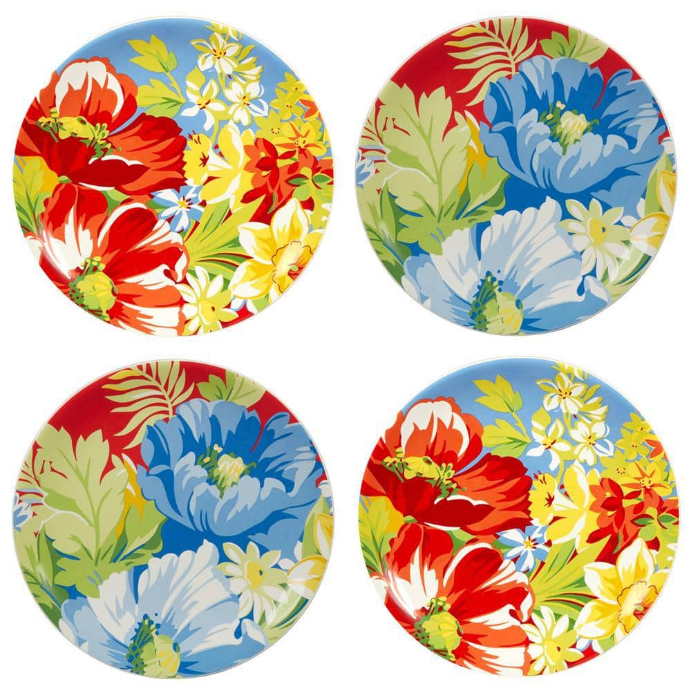 Certified International Blossom Multicolor Salad Plates (Set of 4 ...