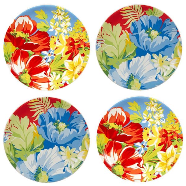 Certified International Blossom Multicolor Salad Plates (set Of 4 