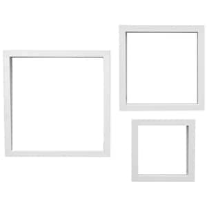 Floating Square Cube 9 in. W x 4 in. D White Decorative Wall Shelf for Home and More