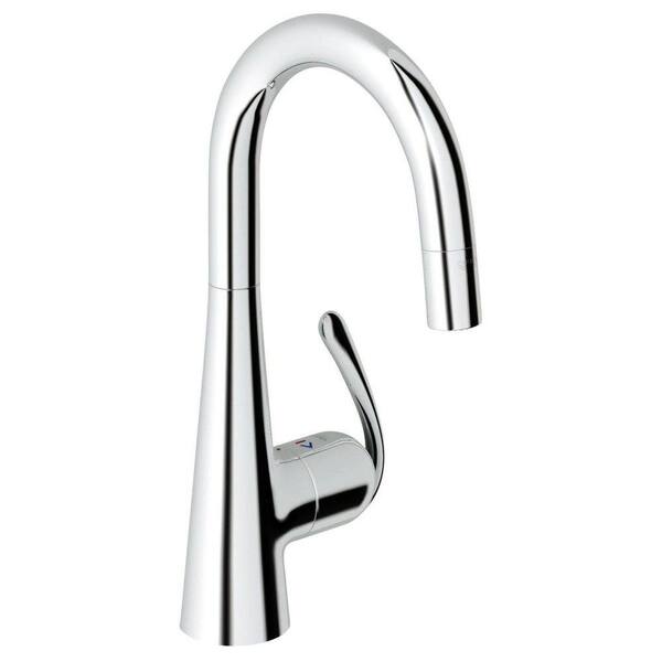GROHE Ladylux 3 Pro Single-Handle Pull-Down Sprayer Kitchen Faucet in Starlight Chrome