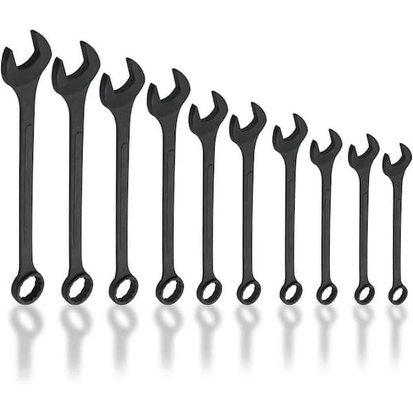 Jumbo Combination Wrench Set, SAE, 12-Point, 1-5/16 in. to 2 in. for Large Vehicles, Black Oxide Finish (10-Piece)