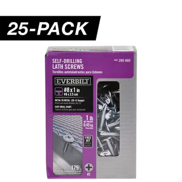 25-Pack #8 x 1 in. Phillips Drive Truss Head Lath Self-Drilling Screw (25 lb / 4,475-Piece)