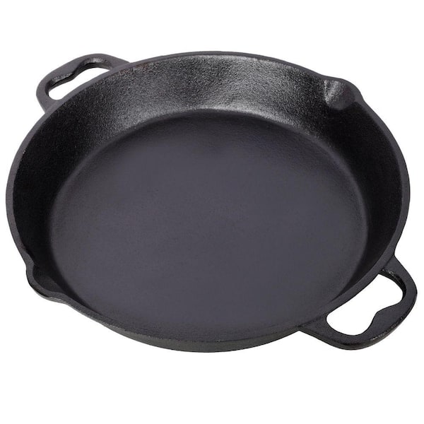 12 in. Pre Seasoned Cast Iron Skillet Pan with Dual Assist Handles for Grill, Stove Top, Induction, Oven Safe Cookware
