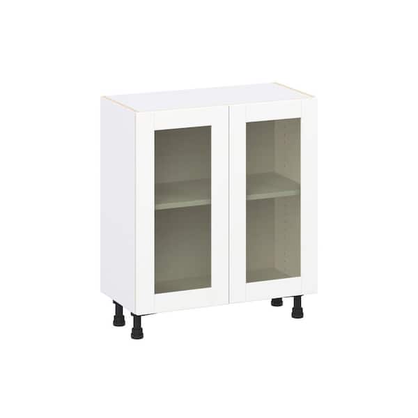 Timberline 30 in. W x 14 in. D x 34.5 in. H Assembled Glass Door Base Kitchen Cabinet in Bright White