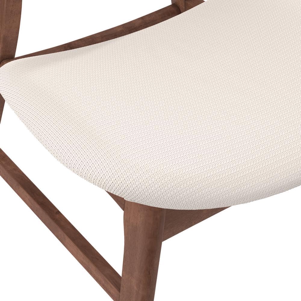 Oscar Walnut and Beige Upholstered Side Chairs, Set of 2