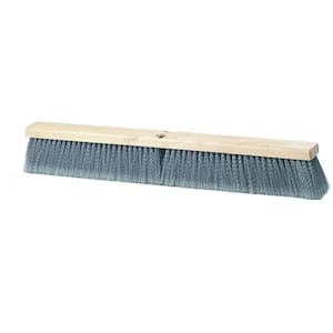 36 in. Flagged Polypropylene Bristled Fine Floor Brush in Gray (6-Case)