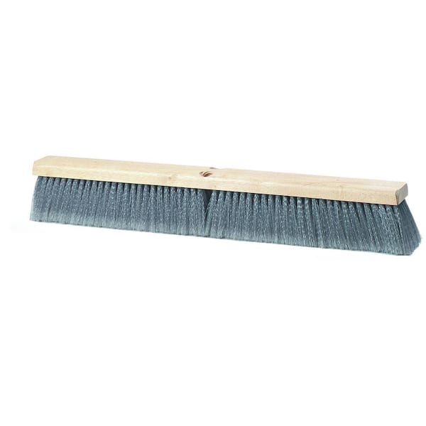 36 in. Flagged Polypropylene Bristled Fine Floor Brush in Gray (6-Case)