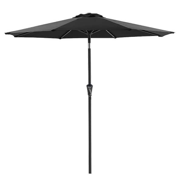 Runesay 7.5 ft. Metal Market Umbrella Outdoor Patio Umbrella in Black