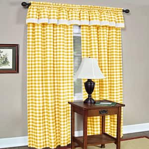 Buffalo Check 42 in. W x 84 in. L Polyester/Cotton Light Filtering Window Panel in Yellow