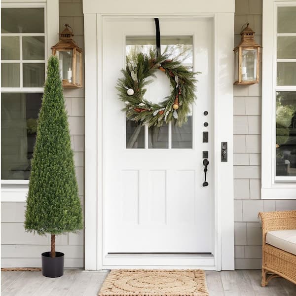 5.9 ft. 1-Piece Artificial Boxwood Topiary Tree Bonsai-Indoor/Outdoor Fake Potted Plants in Plastic Pots, Green Decor