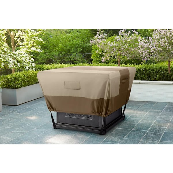 35.25 in. L x 35.25 in. W x 18 in. H Beige Patio Square Fire Pit Cover