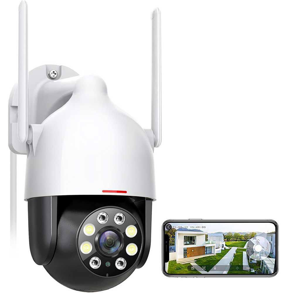 2K WiFi Surveillance Security Camera with Pan-Tilt 360° View, 3MP, Siren, 2-Way Audio, Full Color Night Vision