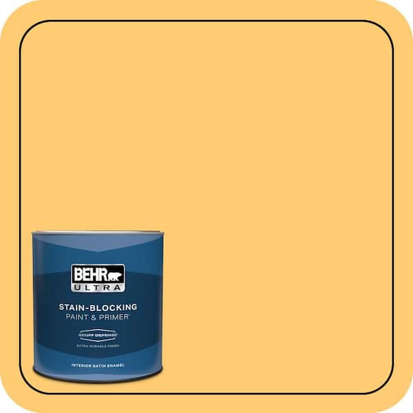 BEHR ULTRA 1 qt. #310B-5 Spiced Butternut Extra Durable Satin Enamel Interior Paint & Primer