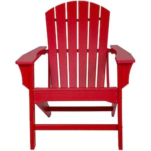 Red HDPE Plastic/Resin Adirondack Chair