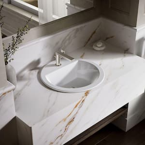 Bryant 19 in. x 8.9 in. Drop-In Bathroom Sink in White Vitreous China