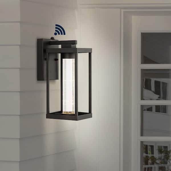 JONATHAN Y Juno 4.75 in. Black Hardwired Outdoor Cylinder Sconce