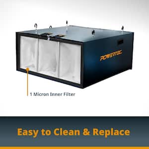 1 Micron Inner Filters for AF1044, AF1045 and WEN 3417, AF1270 Air Filtration (2-Pack)