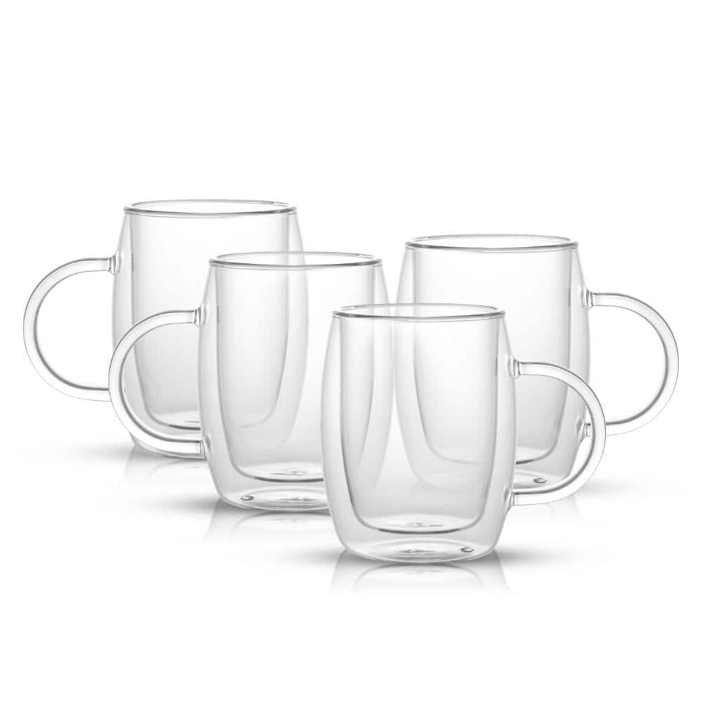 JoyJolt Aroma Double Walled Insulated Glasses - Set of 2 Double Wall Coffee  Tea Glass Mugs - 13.5 oz