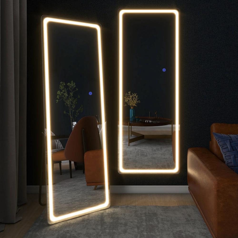 Silver 20 in. W x 63 in. H Rectangle Aluminum Alloyl Full Length Mirror Bat
