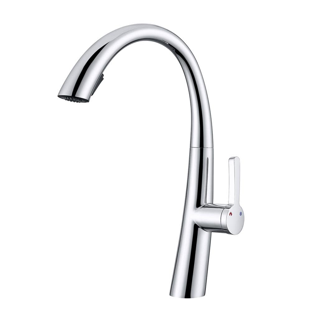 Single Handle Stainless Steel Pull Out Sprayer Kitchen Faucet Deckplate Exc
