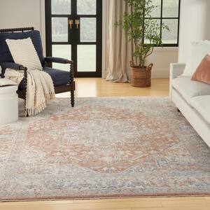Timeless Classics Blue Multicolor 5 ft. x 8 ft. Center medallion Traditional Area Rug