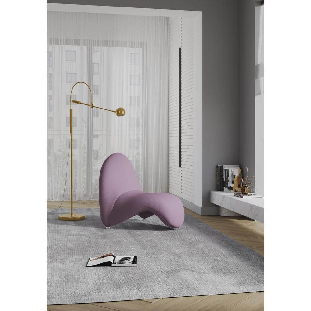 Sculptural Geometric Purple Metal Accent Chair
