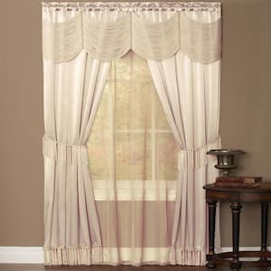 Halley 56 in. W x 84 in. L Polyester Light Filtering 6 Piece Window Curtain Set in Ivory