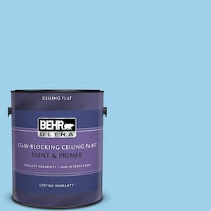 1 gal. #P500-3 Spa Blue Ceiling Flat Interior Paint and Primer