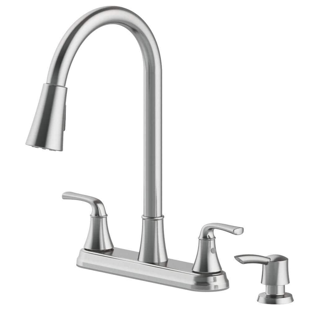 Glacier Bay Sadira Double Handle Pulldown Sprayer Kitchen Faucet with ...