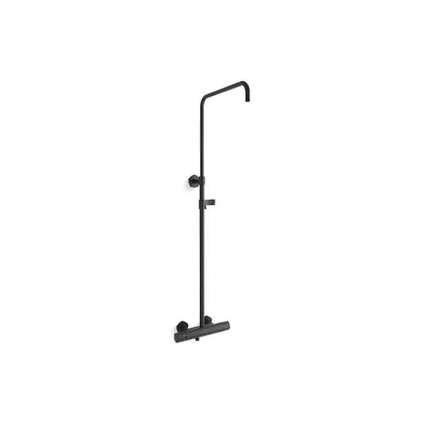 KOHLER Occasion 2-Way Exposed Thermostatic Valve And Shower Column Kit in Matte Black