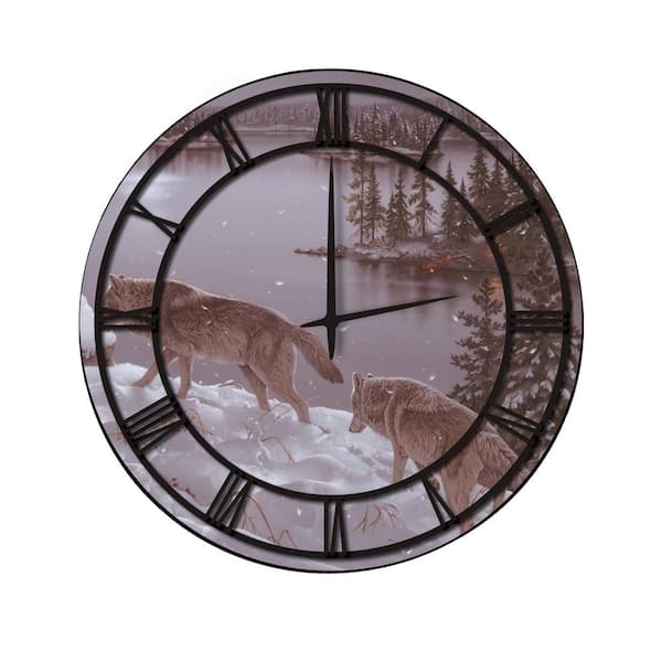 Unbranded "Moon Shadow" Full Coverage Art and Black Numbers Imaged Wall Clock