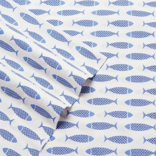 Printed Coastal 200-Thread Count Cotton Sheet Set