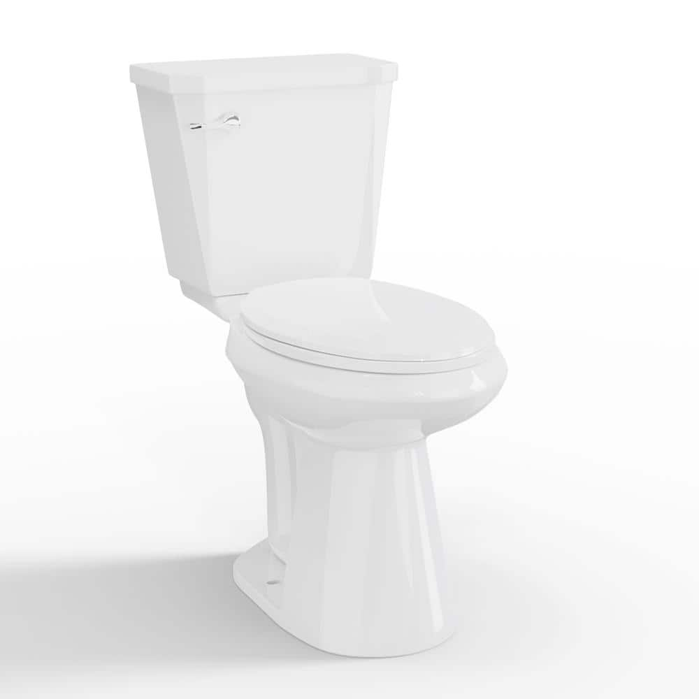 17 in. Comfort High Toilets 2-Piece 1.28 GPF High Efficiency Single Flush Elongated Toilet in White, Seat Included -  Simple Project, HD-US-TT-5-03