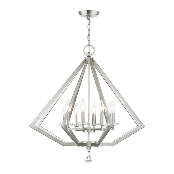 diamond 8 Light brushed nickel Chandelier