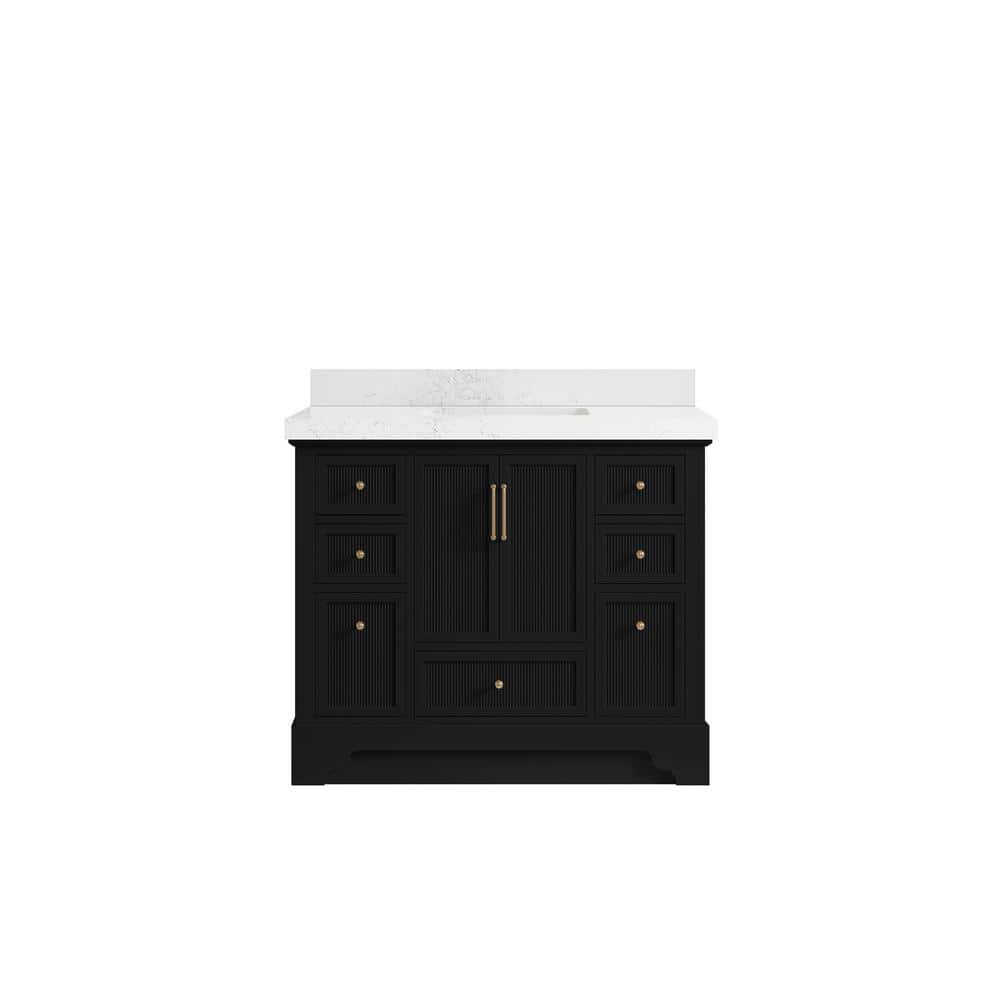 Alys 42 in. W x 22 in. D x 36 in. H Single Sink Bath Vanity in Black with 2 in. Empira Quartz Top price history on PriceWatchPro
