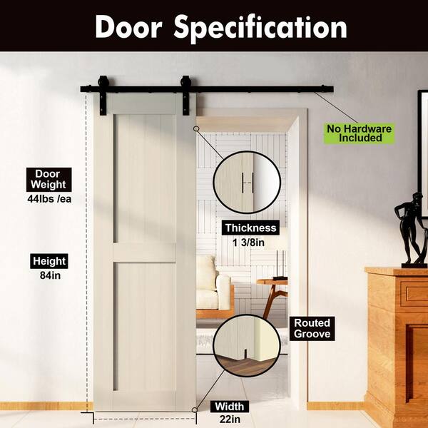 Paneled Solid Wood Barn Door S&Z TOPHAND Size: 28 x 80