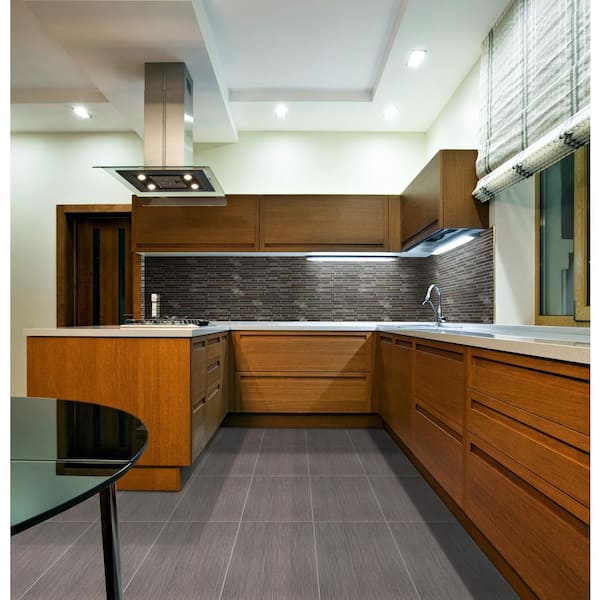 Metro Gris Interlocking 12 in. x 12 in. Mixed Multi-Surface Mesh-Mounted Mosaic Tile (10 sq. ft./Case)
