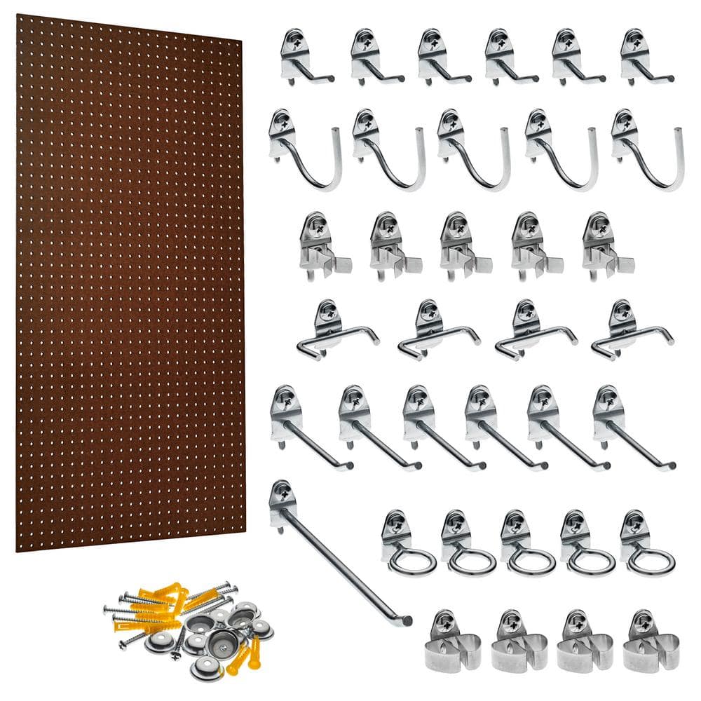 Triton Products 24 in. H x 42 in. W Pegboard 1-Pack Brown Kit with 36 Hooks  PEG36-BRW - The Home Depot