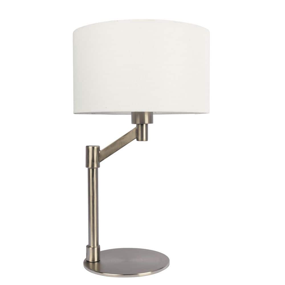 Horizon Brushed Nickel Table Lamp with On/Off Switch Curved Metal Base Linen Shade price history on PriceWatchPro