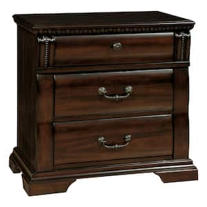 Sonoro 3-Drawer Cherry Nightstand 28 in. H x 28 in. W x 17 in. D