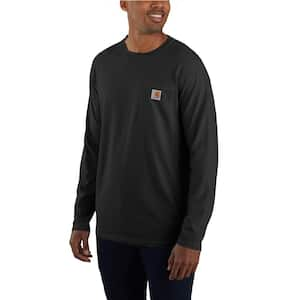 Carhartt Men's Regular Medium Black Cotton Long-Sleeve T-Shirt K231-BLK -  The Home Depot