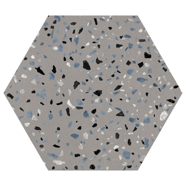 Apollo Tile Terra Mia White, Multicolor 8-1/2-in x 9-7/8-in Matte Porcelain Hexagon Floor and Wall Tile (9.93-sq. ft/ Carton)