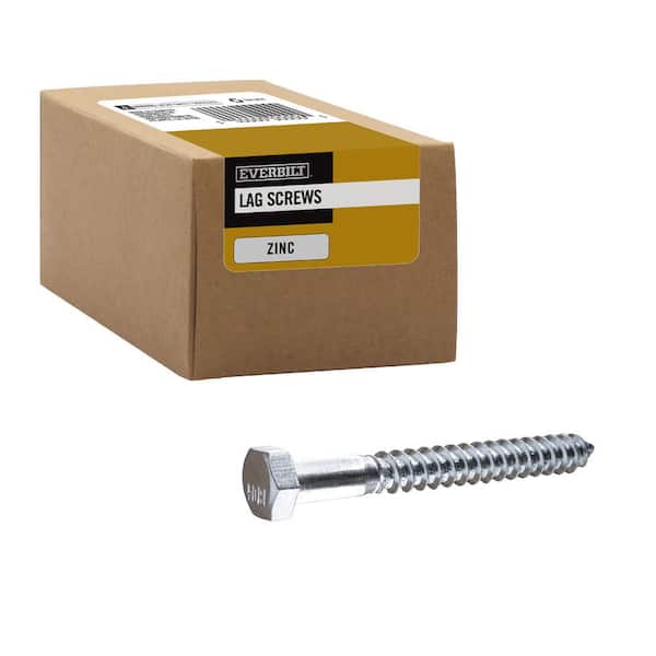 5/16 in. x 3-1/2 in. Hex Zinc Plated Lag Screw (50-Pack)