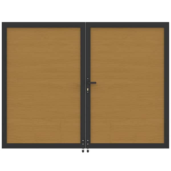 Durable 8 ft. W x 6 ft. H Teak Composite Privacy Fence Gate (No Posts Included)