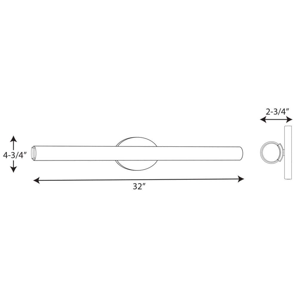 Parallel 32" Polished Chrome LED Bath Vanity Light